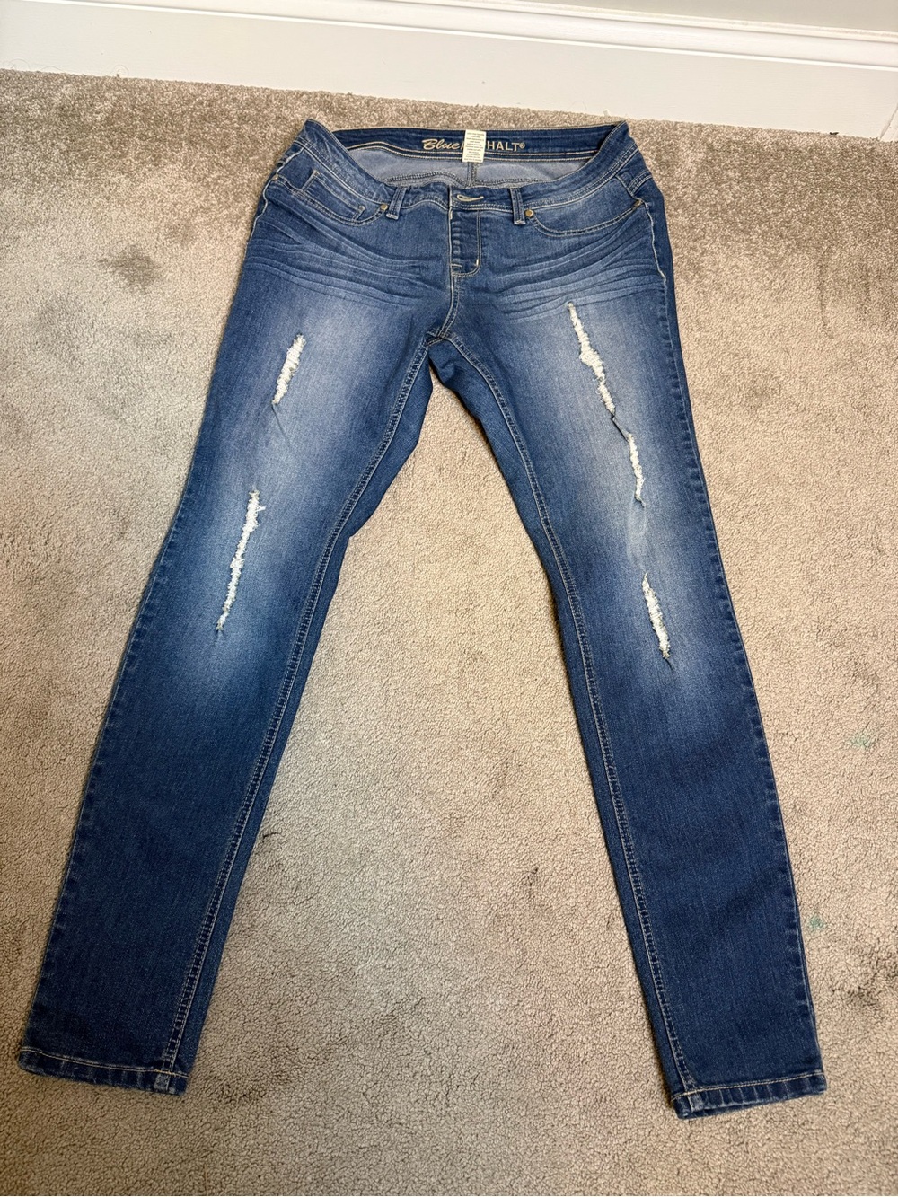 Asphalt Women's Skinny Distressed Jeans - Blue